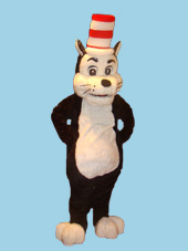 Black & White-Cat in the hat Mascot character costume